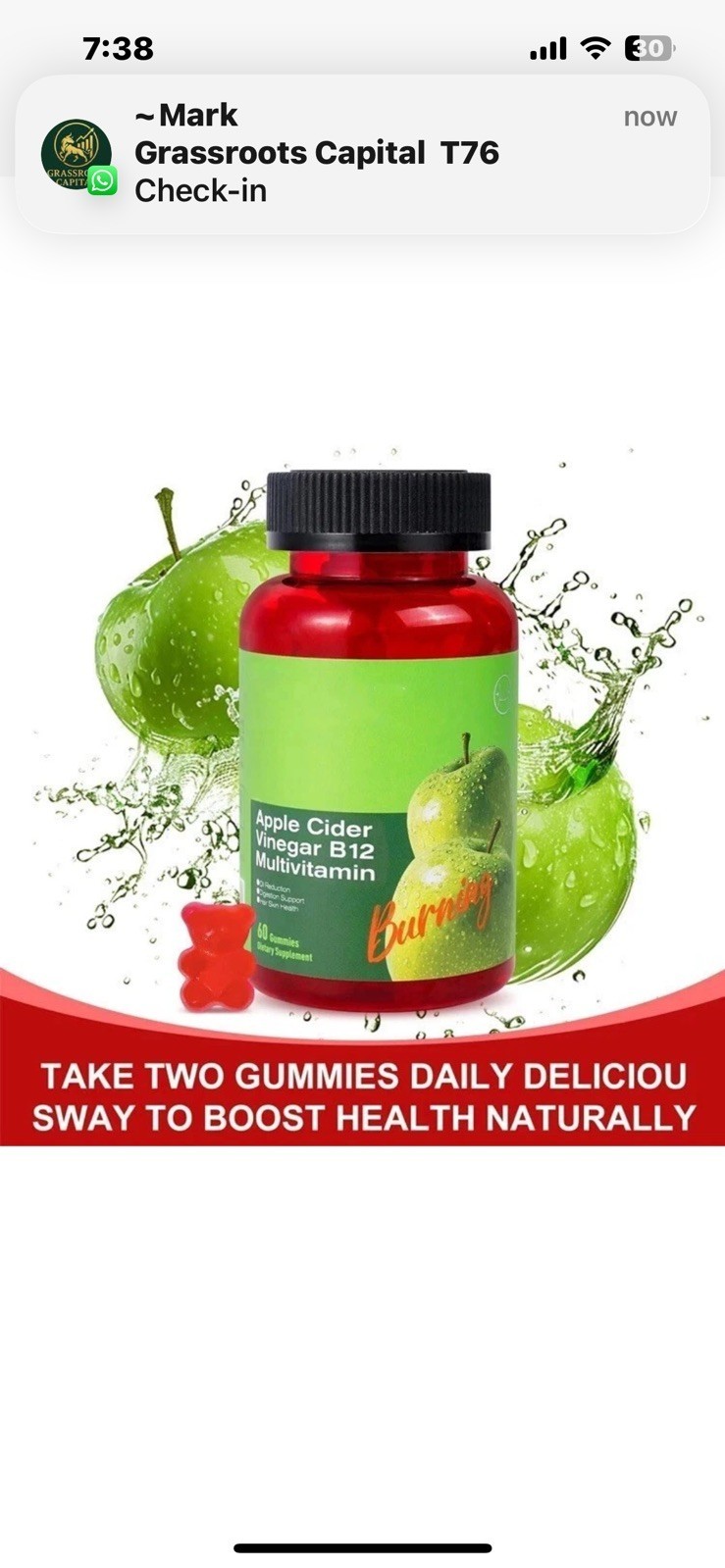 2 PACK Apple Cider Vinegar B12 Multivitamin, Apple Cider Vinegar Gummies