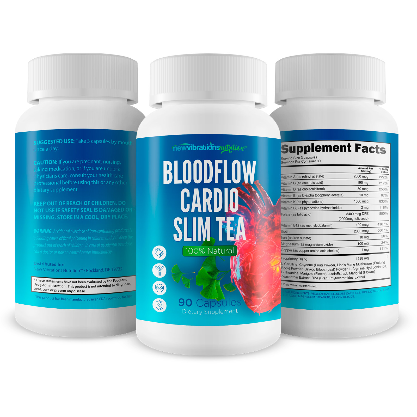 Blood Flow Cardio Slim Tea – Advanced Pressure Support Full Body Detox Cleanse
