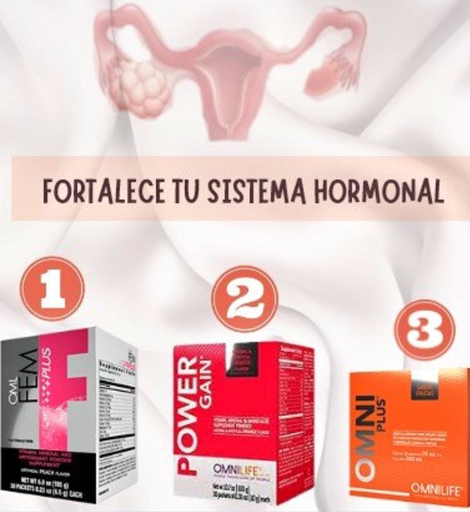 Omnilife FEM Plus, Power Gain, Omni Plus Powder Peach Hormonal Support for Women
