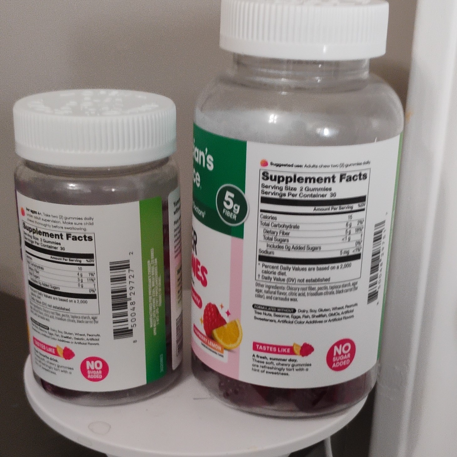 Physician’s Choice Fiber Gummies Raspberry Lemon 5g Fiber No Sugar Added 60ct