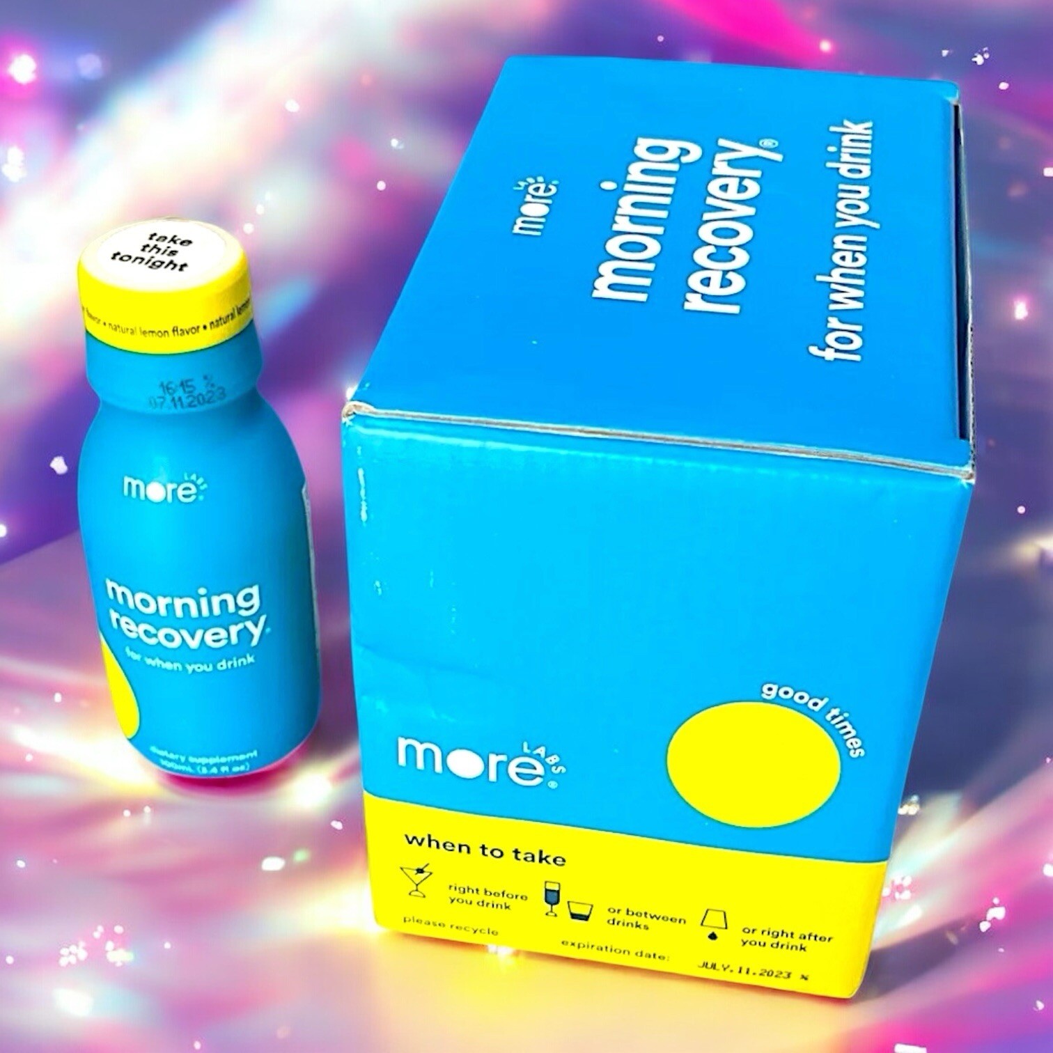 Morning Recovery Hangover Prevention Drink Lemon Flavor 3.4 OZ 6 pack New In Box