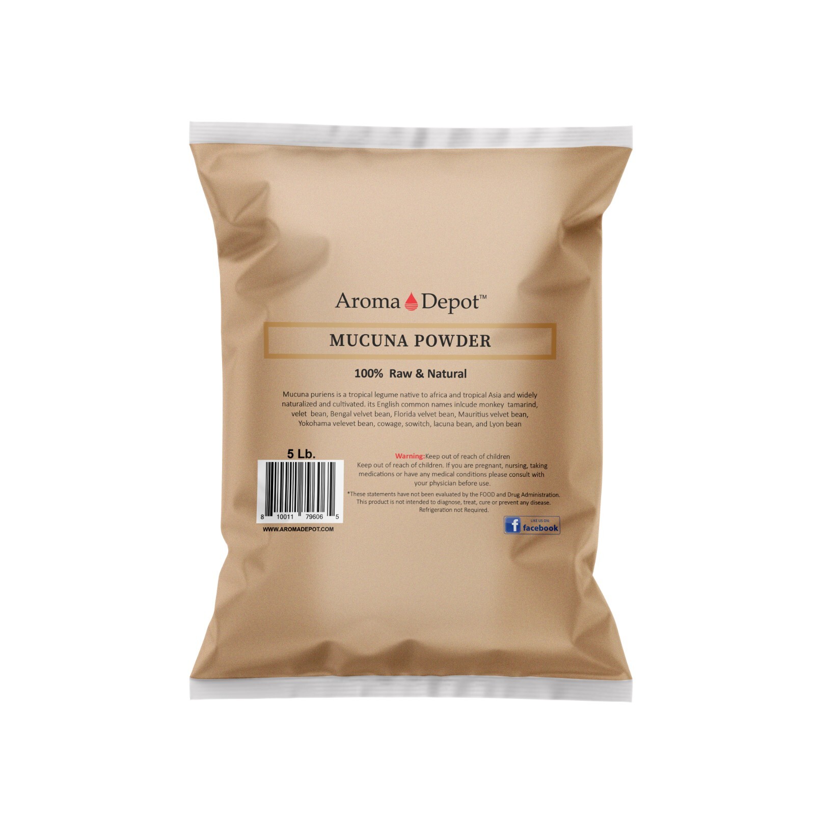 Mucuna Powder 5 lb. 100% Pure Natural Pruriens Bean Haba del Terciopelo en Polvo