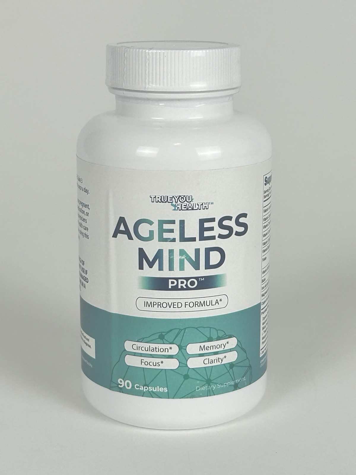 TrueYou Health Ageless Mind Pro 90 Capsules Brain Focus Memory Exp 11/2026