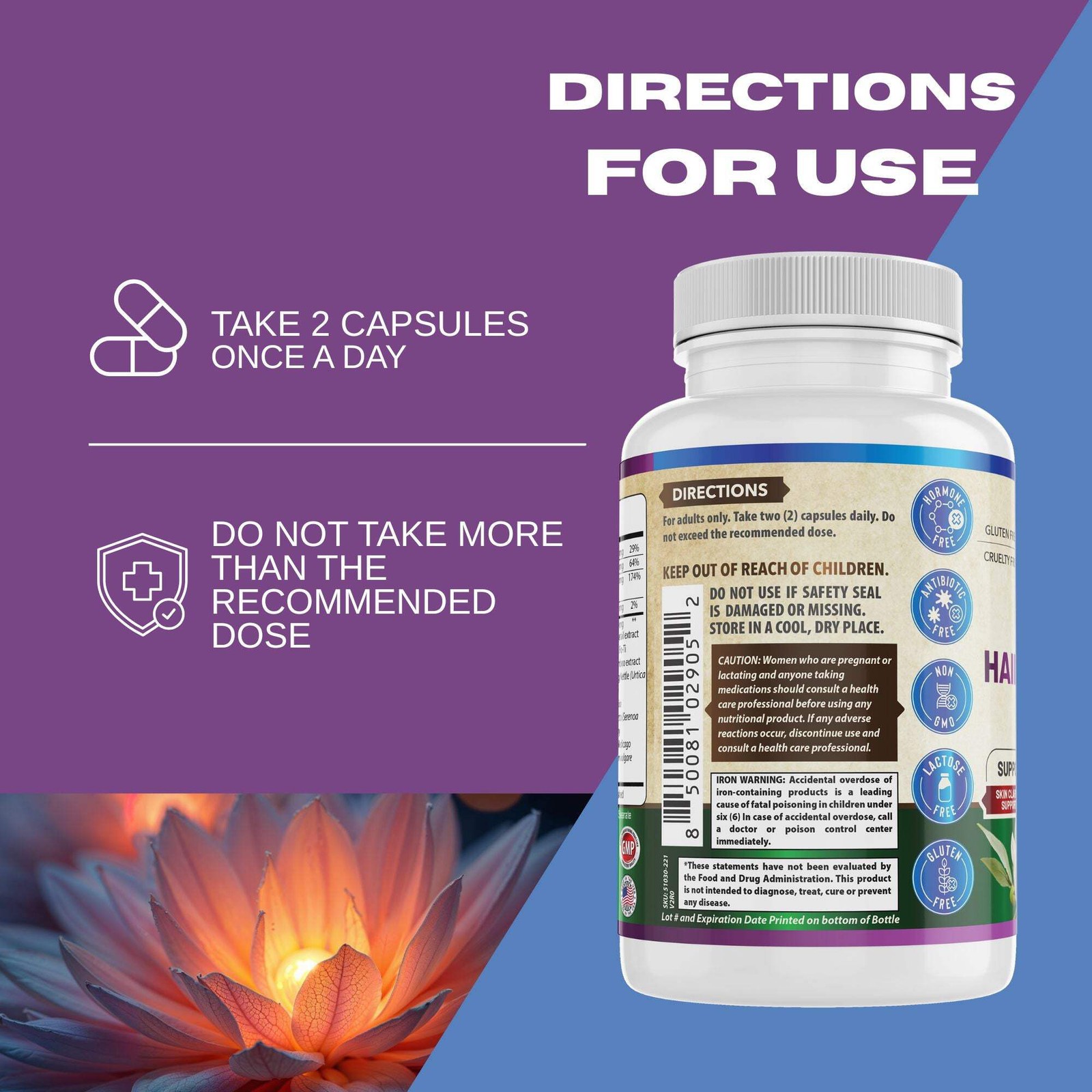 Hair Skin & Nails Formula, Supplement. USA Made.