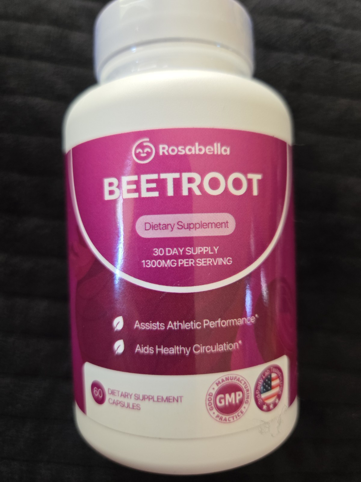Rosabella Organic Beetroot 1300mg 60 Veggie Capsules Dietary Supplement