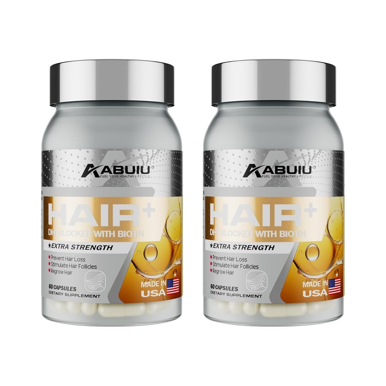 (2-PK) Biotin Vitamins DHT Blocker Supplement Supports Healthy Hair (60 Caps)