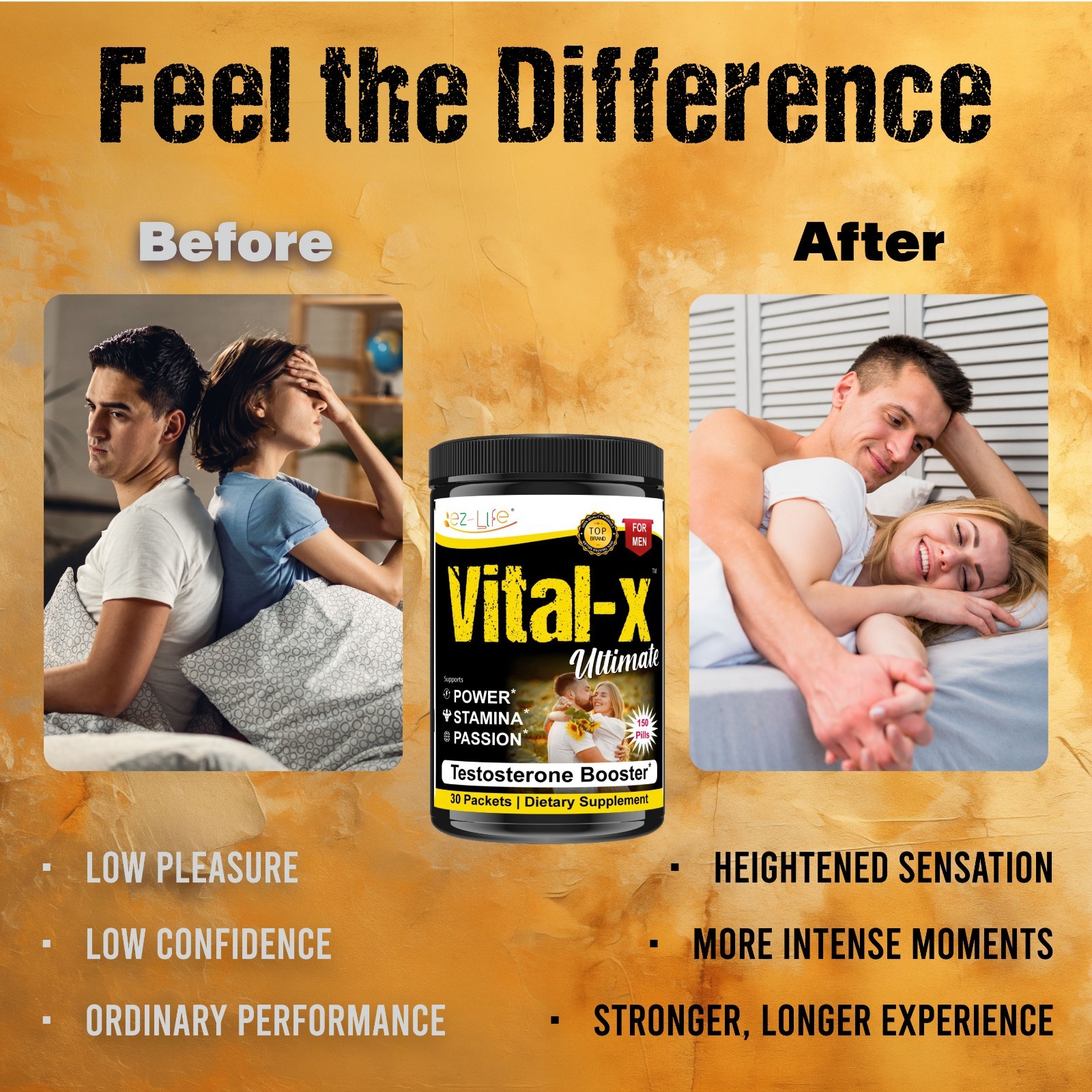 Male Enhancement Supplement, Natural Vitality & Performance Support, Stamina 30
