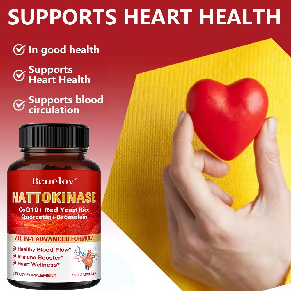 Nattokinase Supplements Blood Circulation Overall Heart Wellness 30-120 Capsules