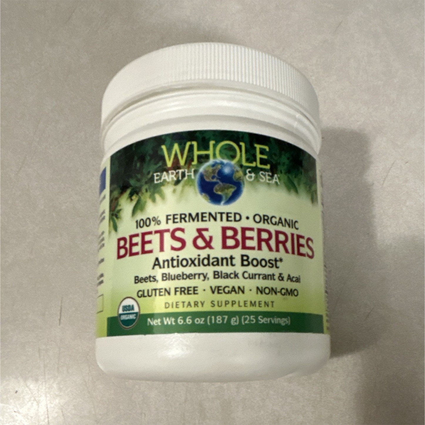 Whole Earth & Sea Beets & Berries Antioxidant Boost Powder Organic Vegan 6.6 oz