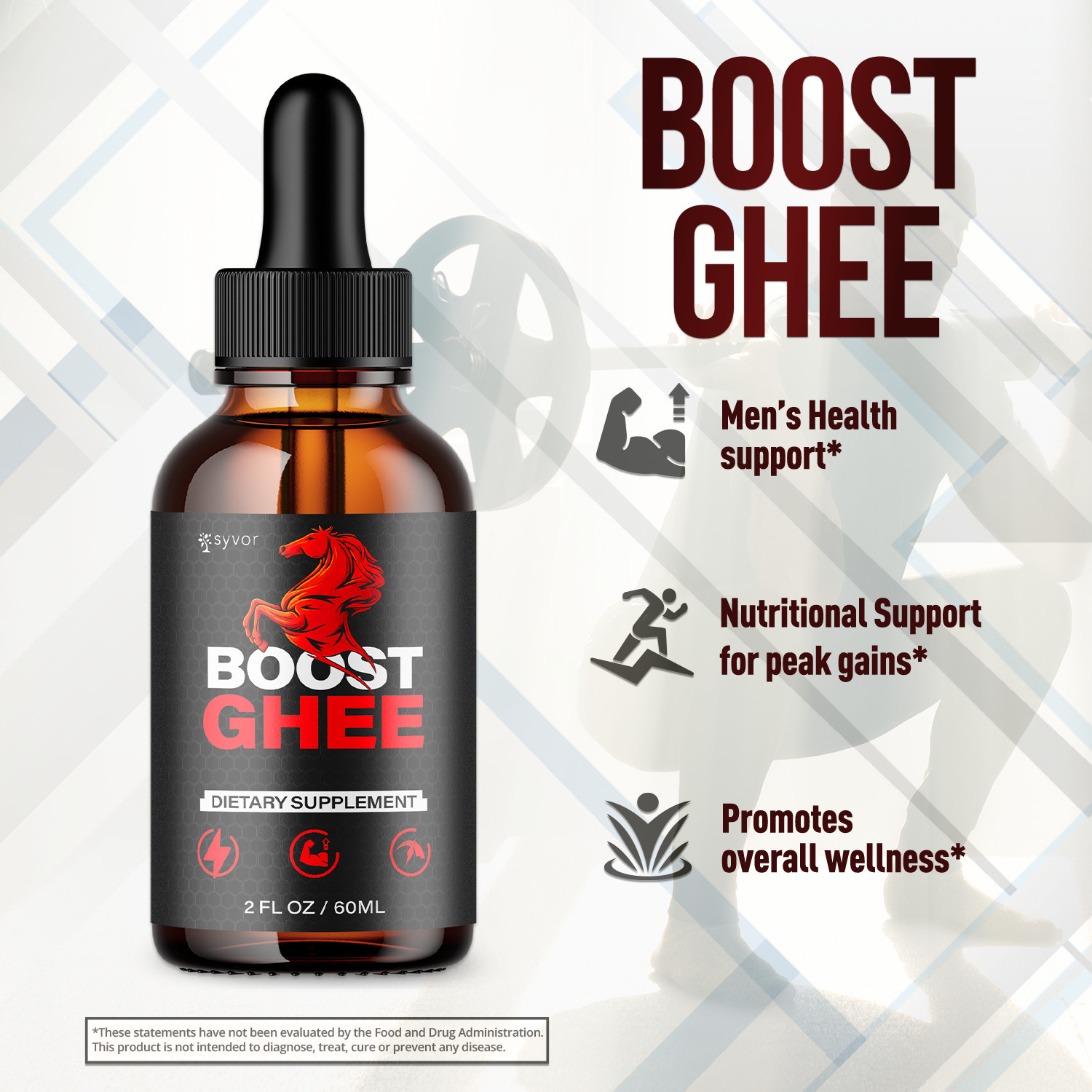 (1 Pack) Boost Ghee Male Support Drops Advanced BoostGhee Supplement 30 Servs