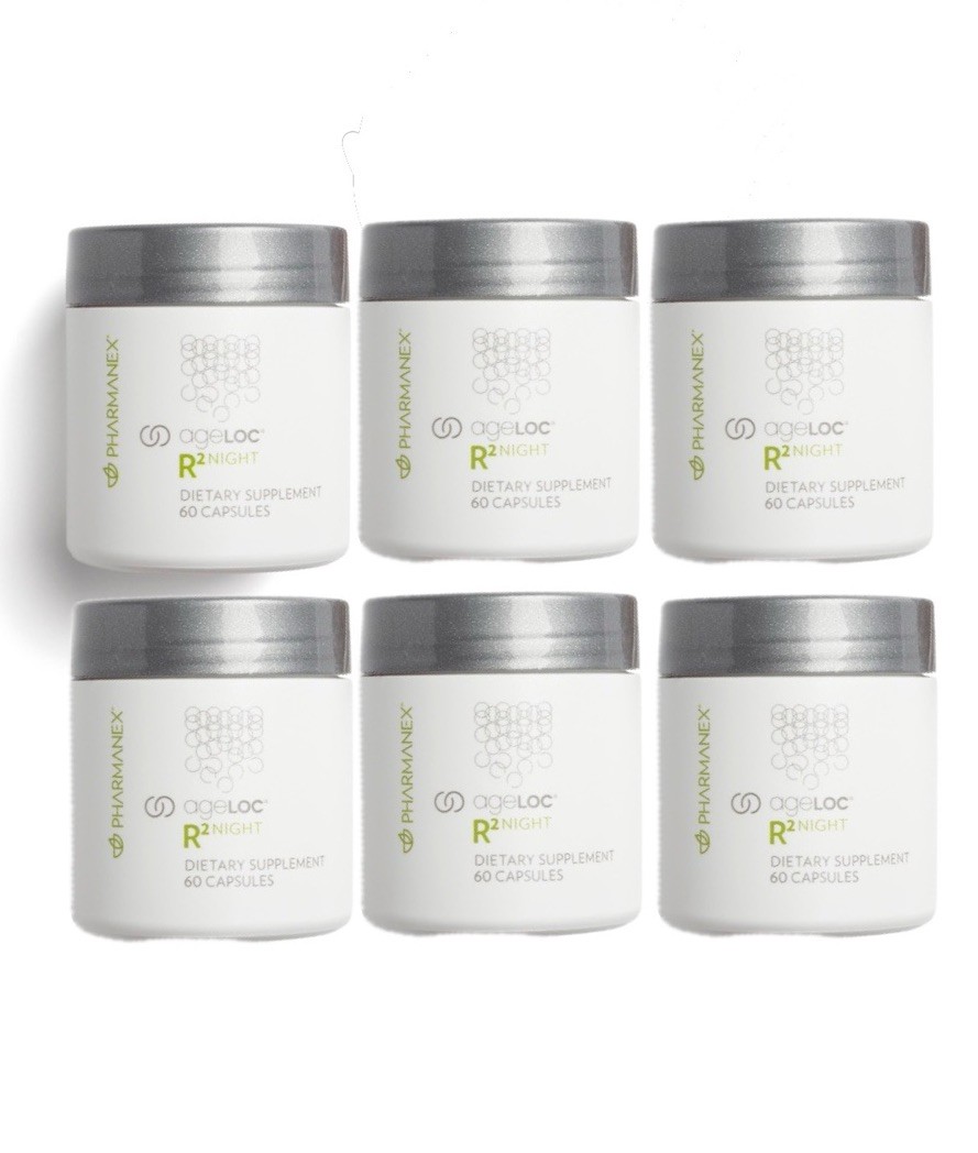 6 Packs – Nu Skin Nuskin Pharmanex ageLOC R2 Night 60 Capsules Sealed 07/2027
