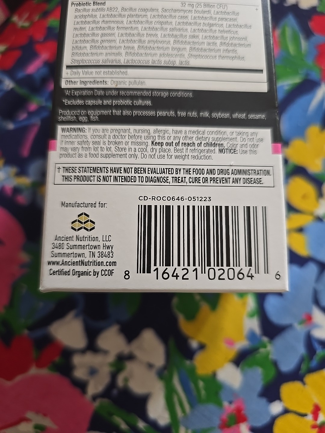 2 Ancient Nutrition Probiotics Women’s ORGANIC Daily 25 Billion CFU 30 Caps x 2