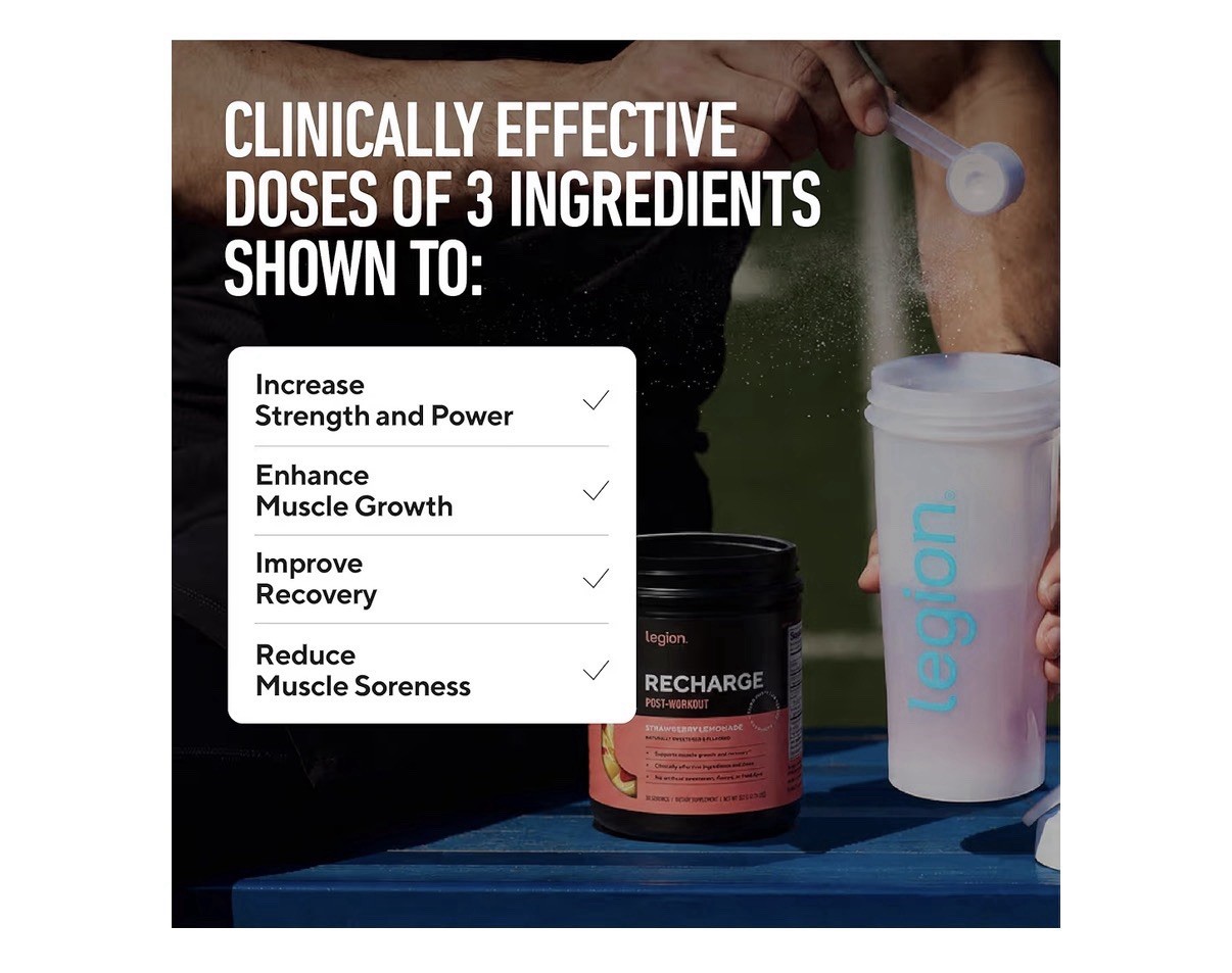 LEGION Recharge Post Workout Creatine Powder Strawberry lemonade Muscle Growth