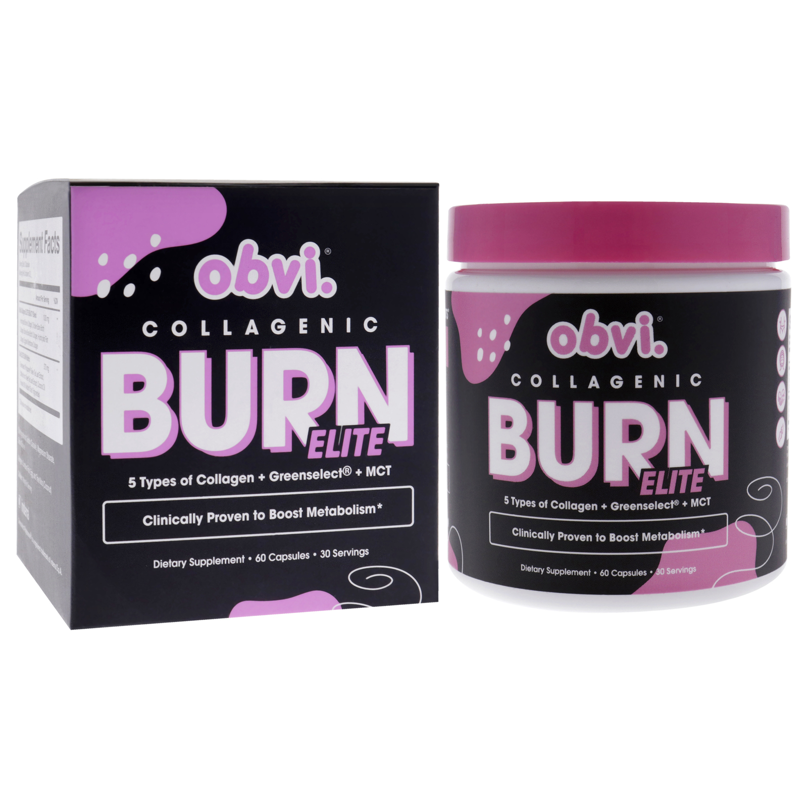 Collagenic Burn Elite by Obvi for Unisex – 60 Count Dietary Supplement