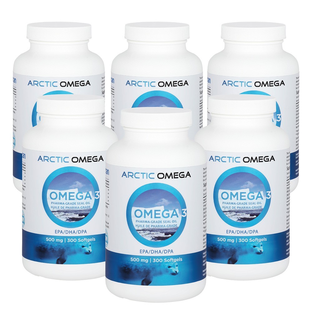 Arctic Omega 500 mg Capsules – 6 Bottle Bundle (300 Capsules Each)