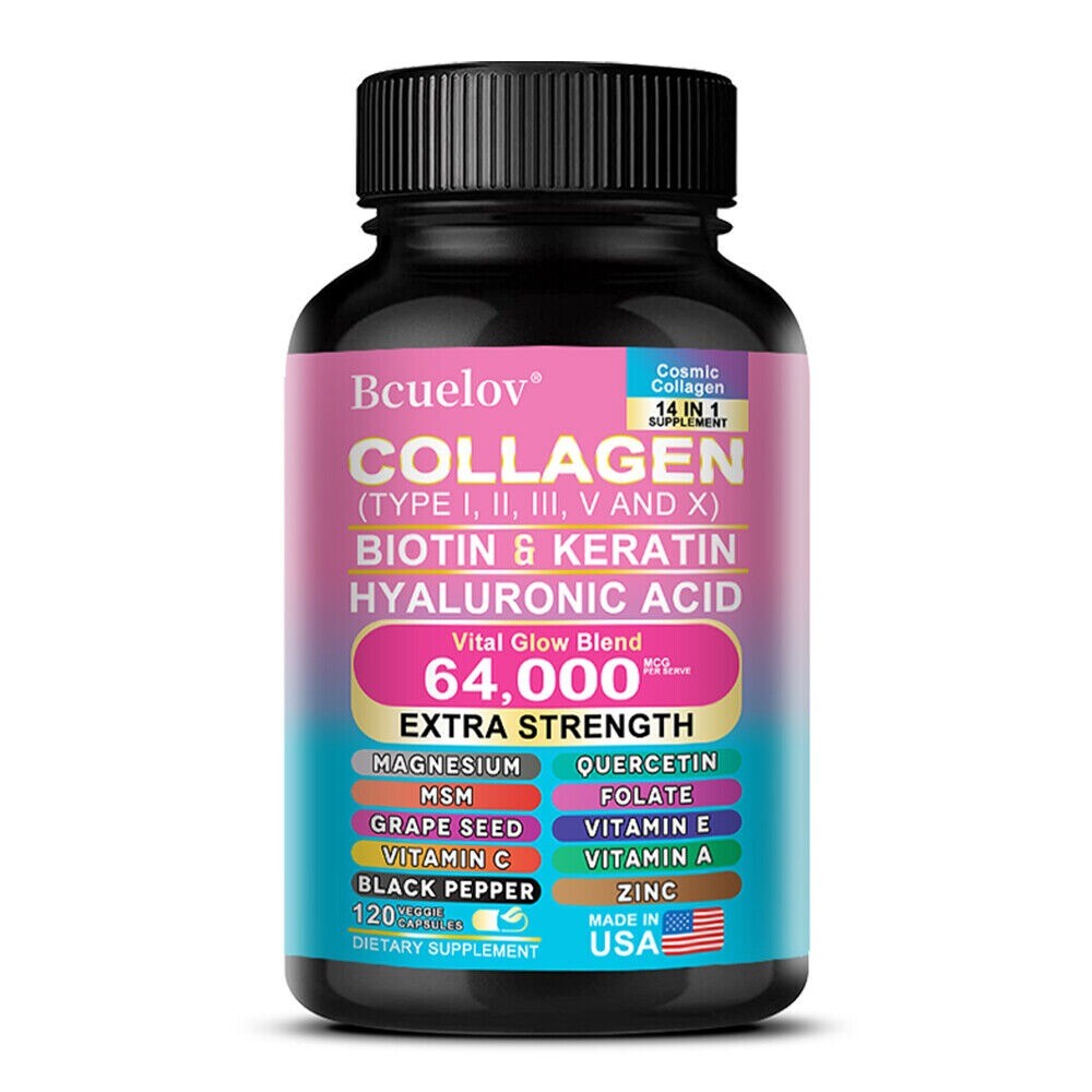 Collagen Peptides Type I II III V X – Biotin, Keratin, Hyaluronic Acid