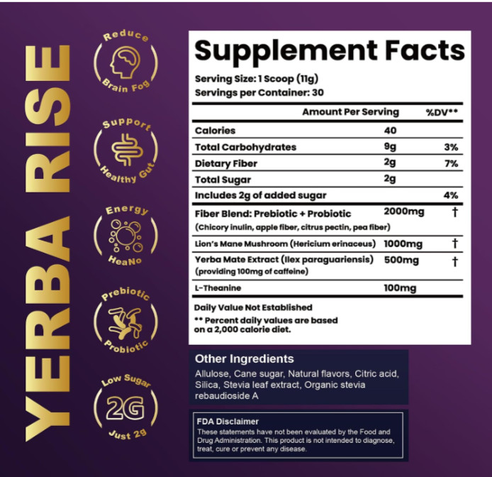 Yerba Mate Peach Mango Energy Tea Powder