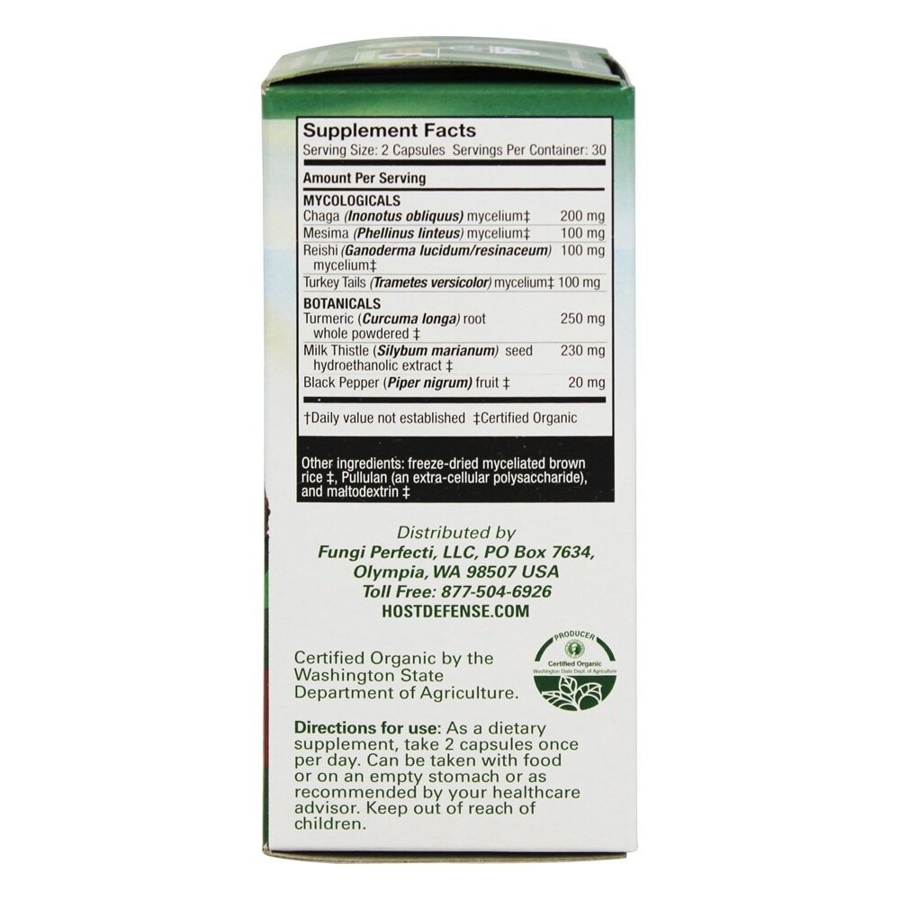 Fungi Perfecti Host Defense MycoBotanicals Liver, 60 Vegetarian Capsules