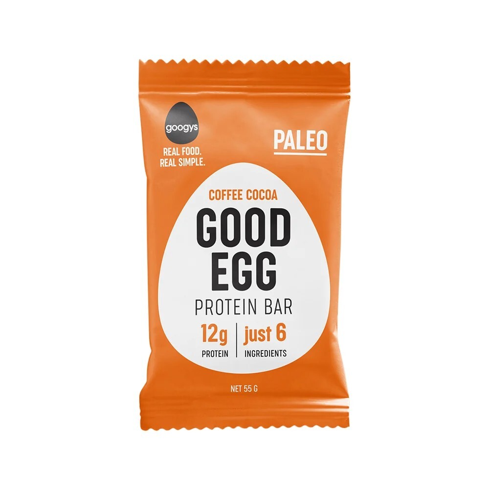 New Googys Good Egg Protein Bar Coffee Cocoa 55g x 12 Bars