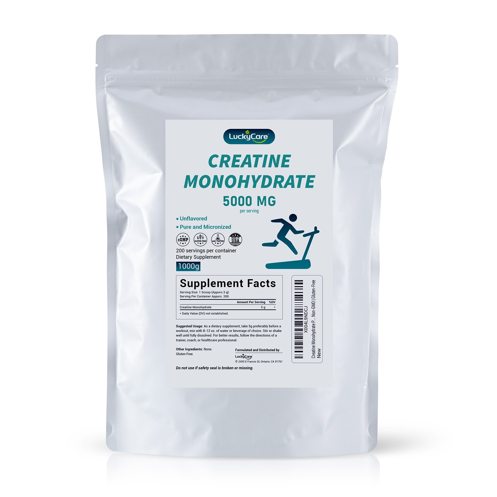 Creatine Monohydrate 2.2LB(1000g) 200 Servings Dietary Supplement Gluten-Free