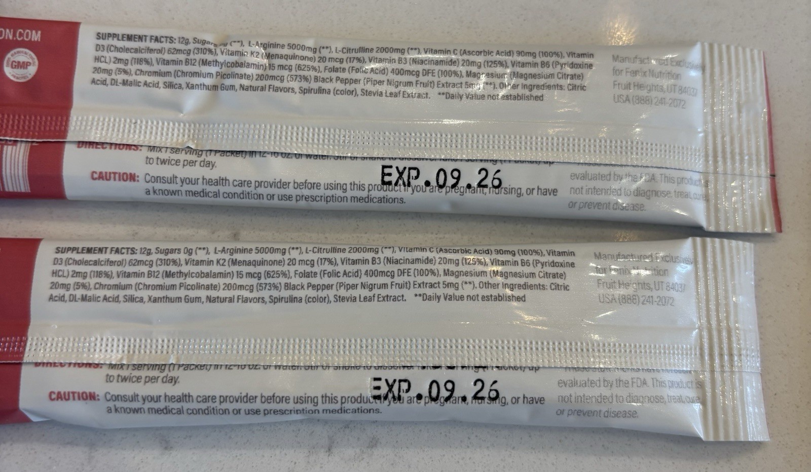 Fenix FNx Circulation Cardio Support L-Arginine Green Apple (16) Packs Exp 9/26