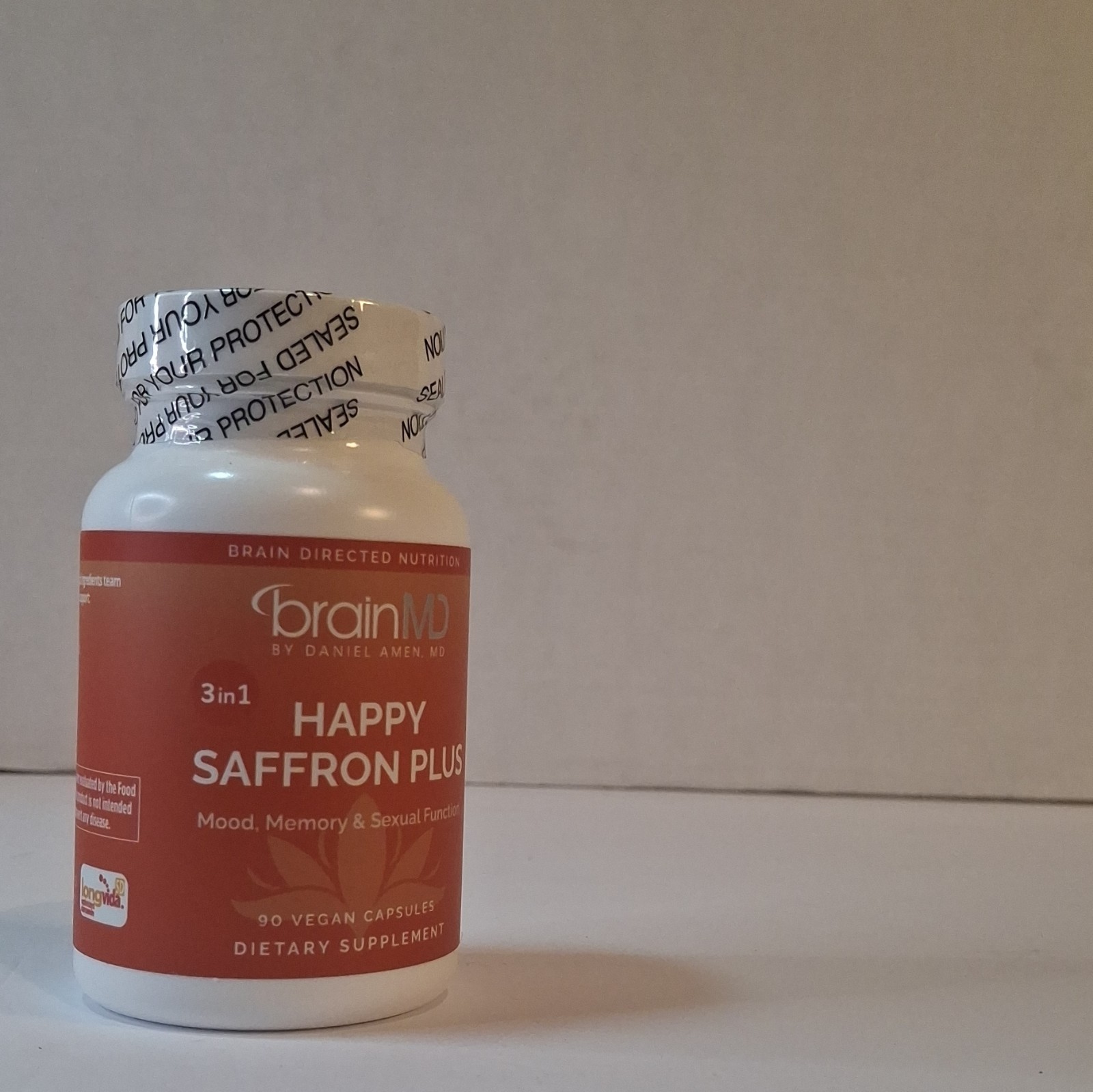 brainMD Happy Saffron Plus 3-in-1 Saffron Mood Memory Sexual Health 90 Vegan