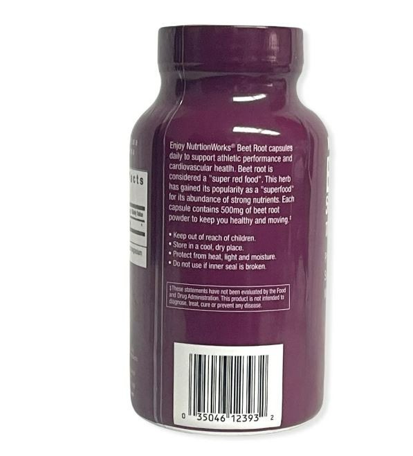 Nutritionworks® Beet Root Capsules The Circulation Superfood 500mg 90 Count