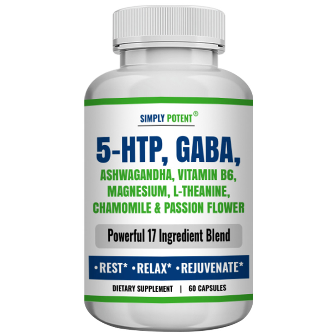 5-HTP, Ashwagandha, GABA+15 Ingredients for Sleep Aid, Relaxation & Rejuvenation