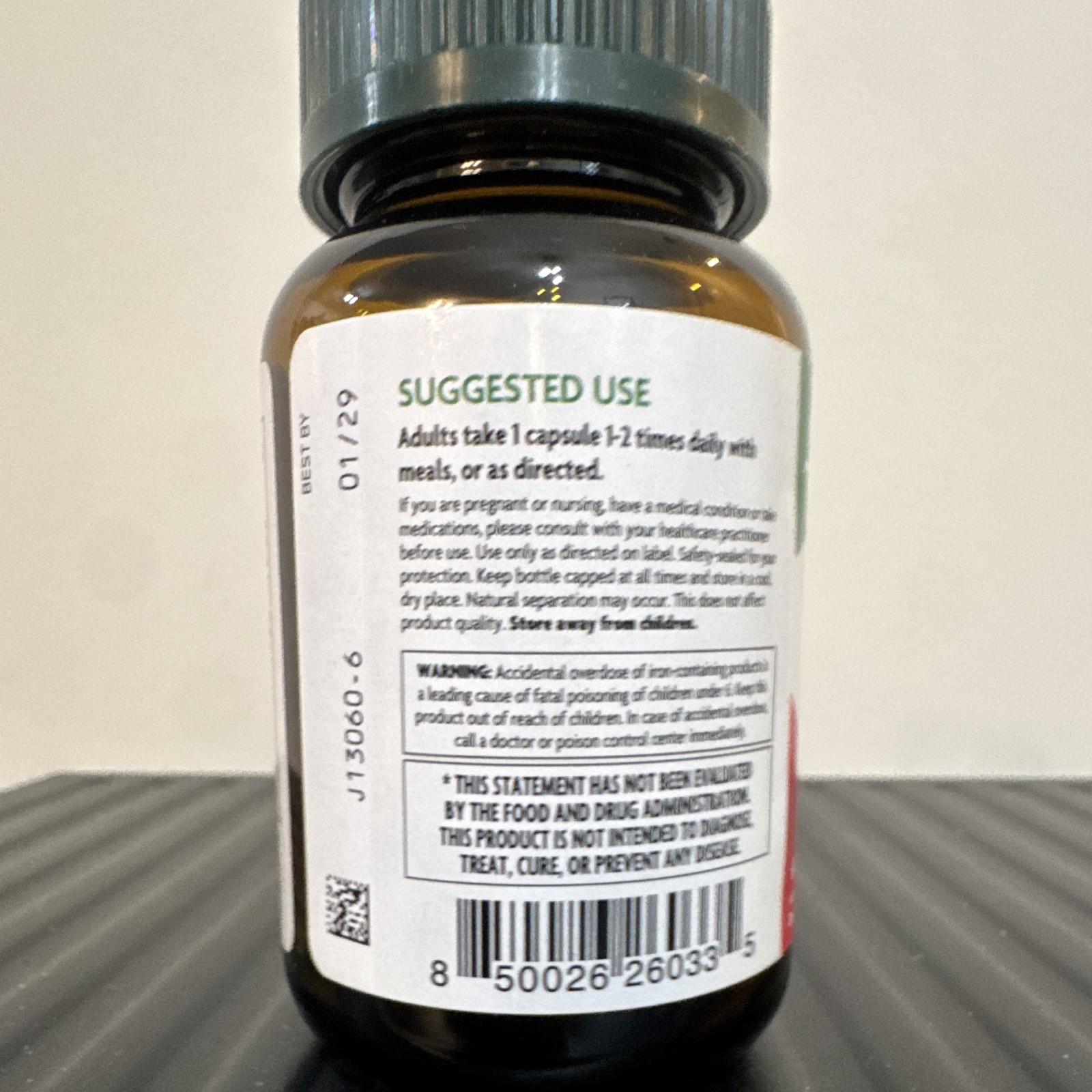 Salus Floradix Iron + Herbs Vegan Capsules Ferrous Bisglycinate 60 Count