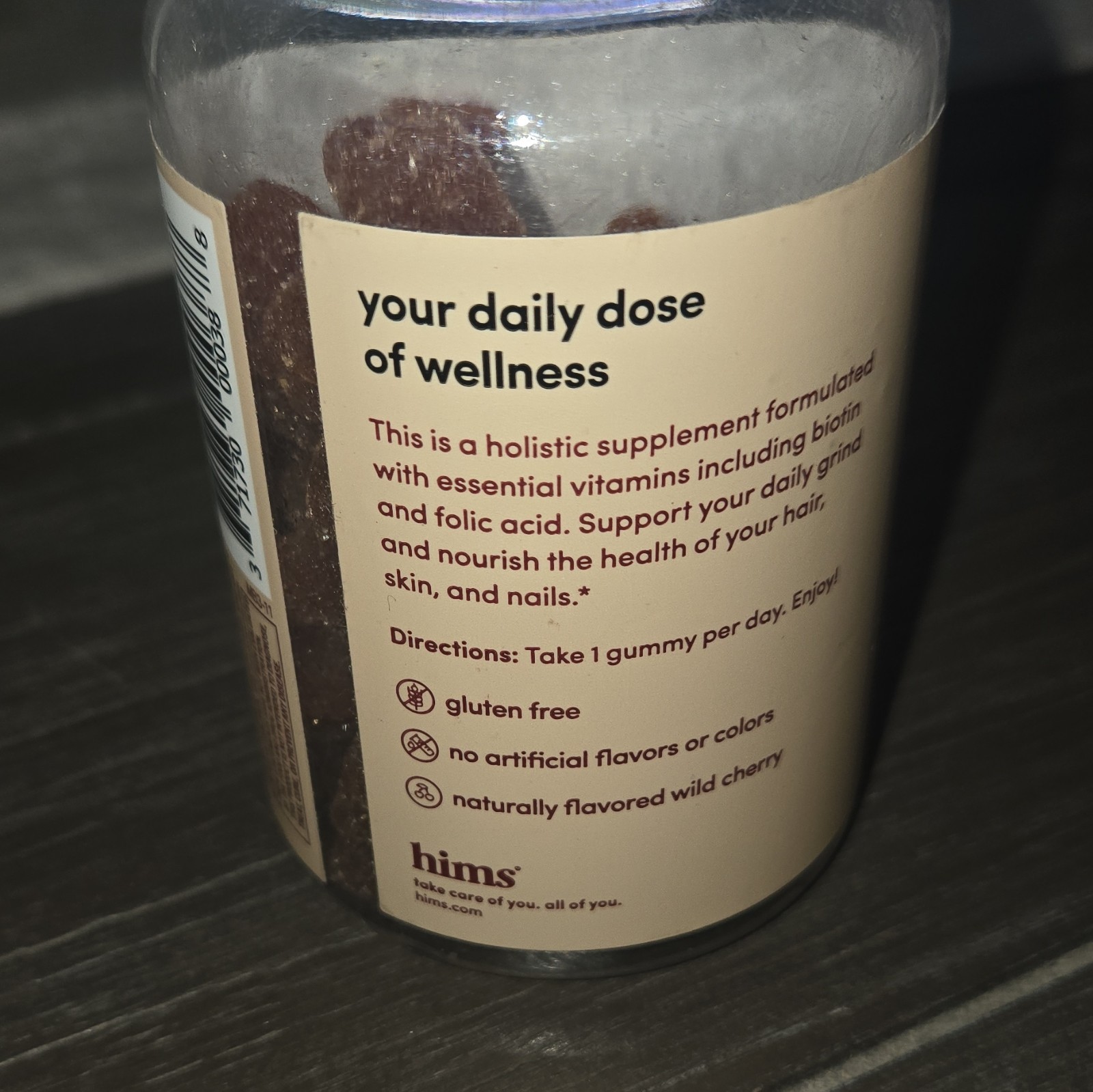 hims Biotin Builder Gummies Wild Cherry w/ Folic Acid Gluten-Free 30 Ct