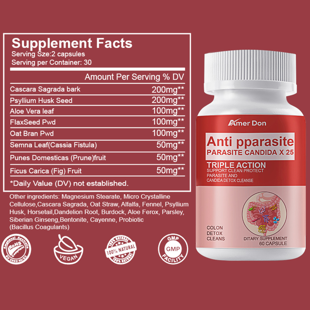 Candida Cleanse Albicans&Detox Yeast Support Complex with Enzymes 60 caps