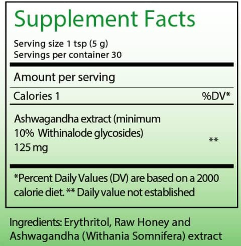 Organic Ashwagandha Root Powder with Superior Absorption Formula Honey Flavored