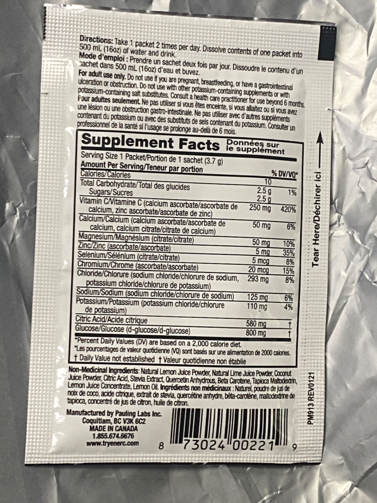 Ener-c – Sport Drink Mix Lemon Lime – 1 Each – Single Packet –