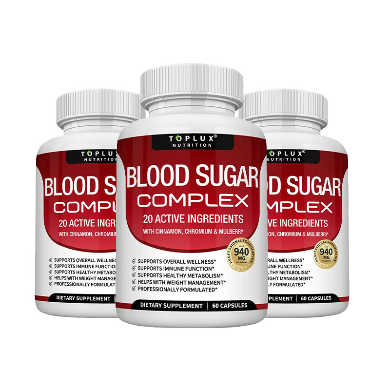 1-5 Bottle Blood Sugar Complex w/ Cinnamon Chromium Mulberry 60 Softgels Daily