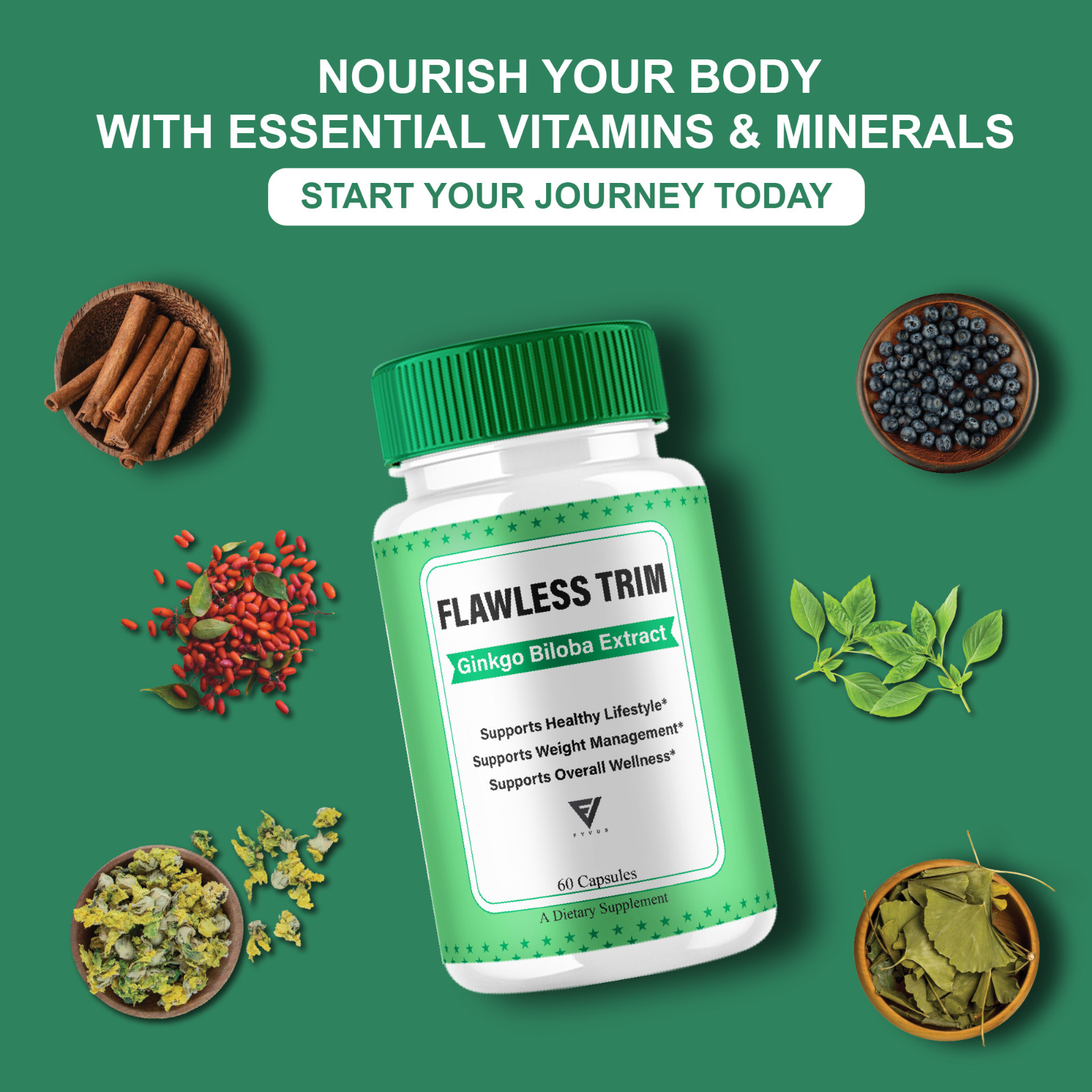 Flawless Trim Metabolism Support, FlawlessTrim Pills (60 Capsules)