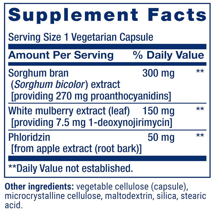 TRI SUGAR SHIELD BLOOD SUGAR GLUCOSE SUPPORT 60 Capsule LIFE EXTENSION