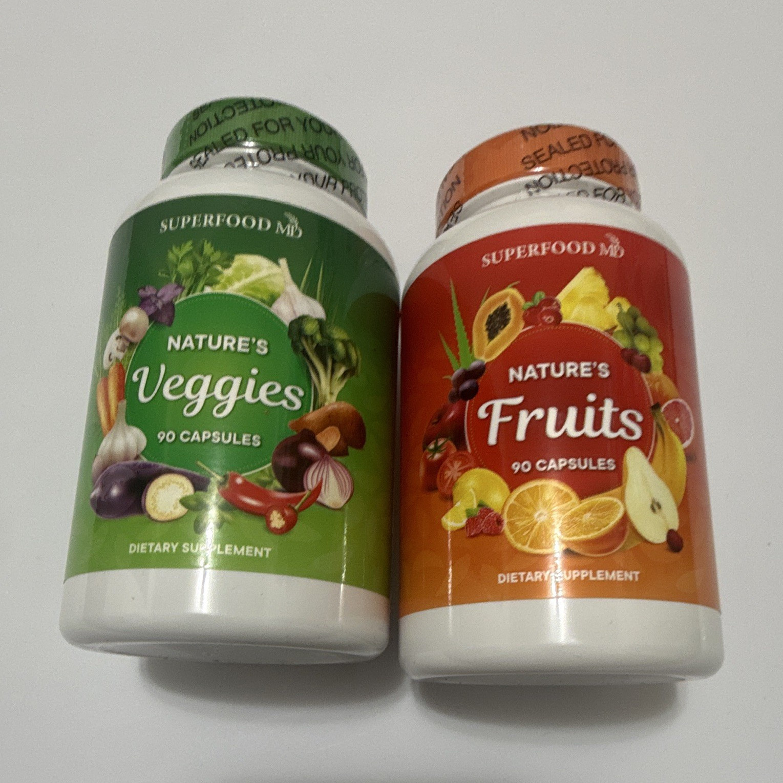 Superfood MD Nature’s Fruits & Nature’s Veggies Bundle 90 Capsules Each New