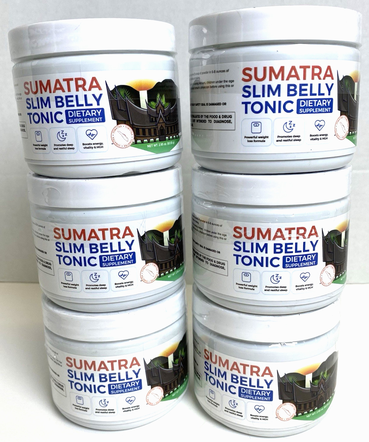 6 Sumatra Slim Belly Tonic Powder Weight Loss Energy Support 2.95 oz Exp 05/2026