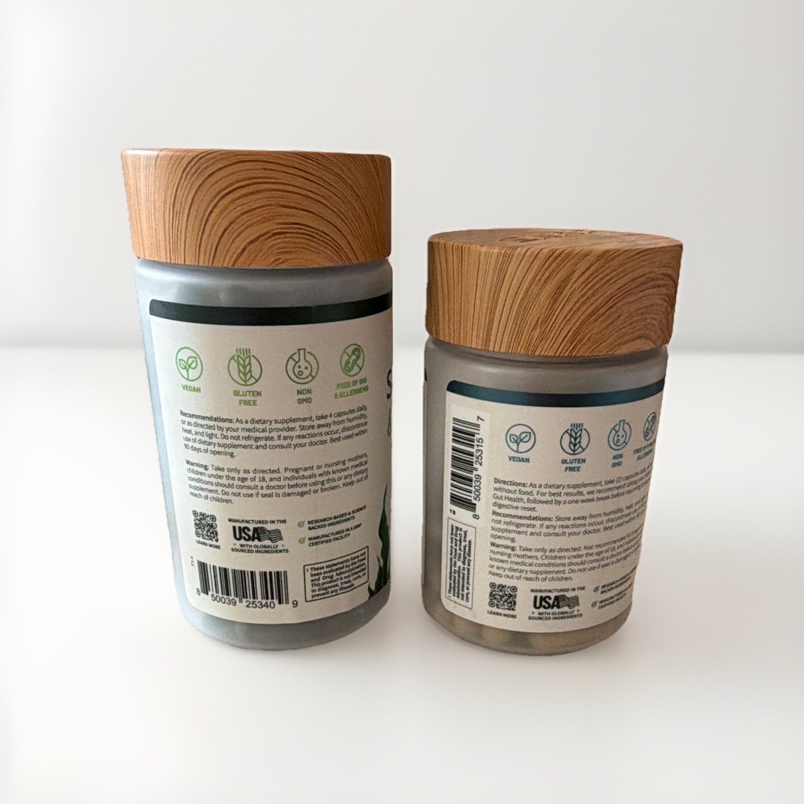 SNAP Spirulina & Chlorella 120ct + Gut Health 90ct Vegan Non-GMO