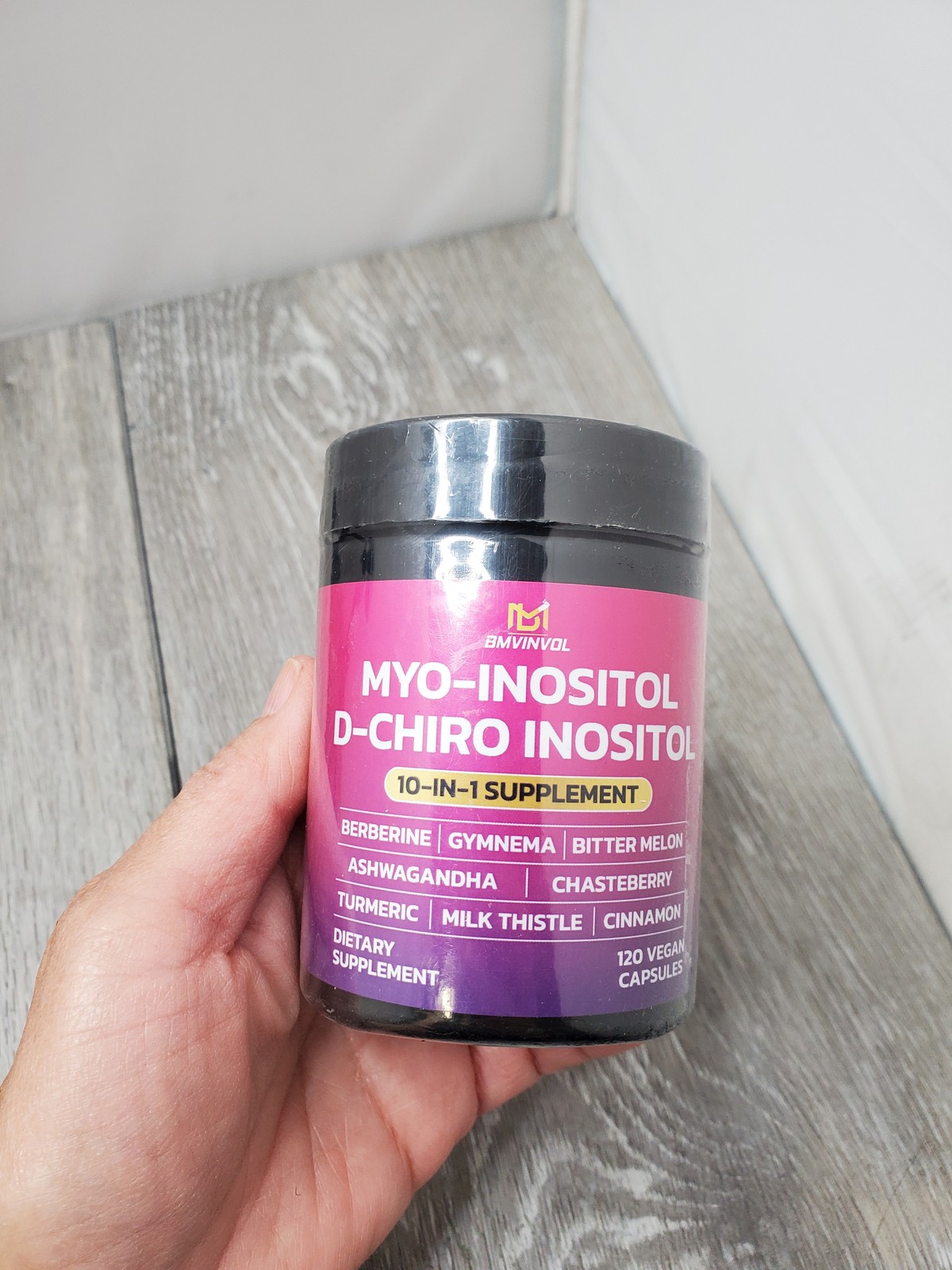 BMVINIVOL Myo-Inositol D-Chiro Inositol 10-in-1 Supple 120 Vegan Caps Exp 1/28