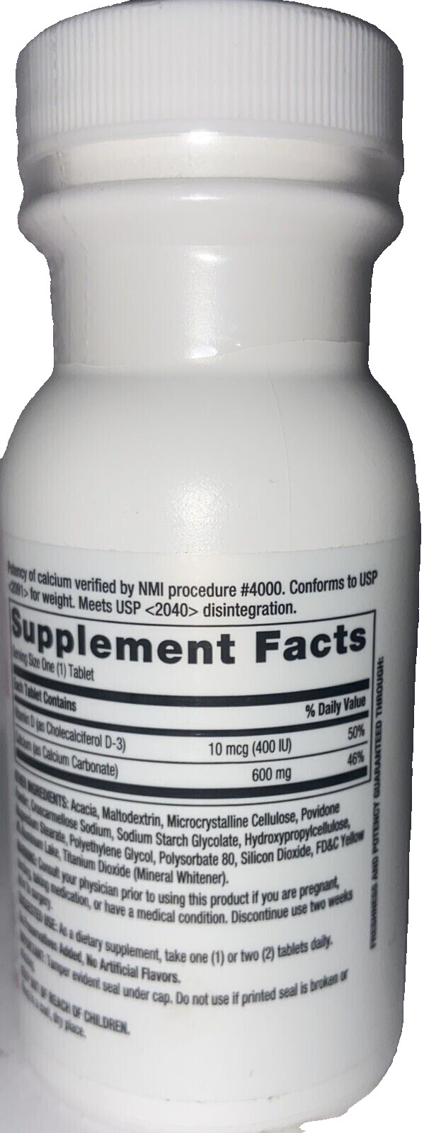 Rite Aid Calcium 600 Plus Vitamin D3 Dietary Supplement 60 Tablets