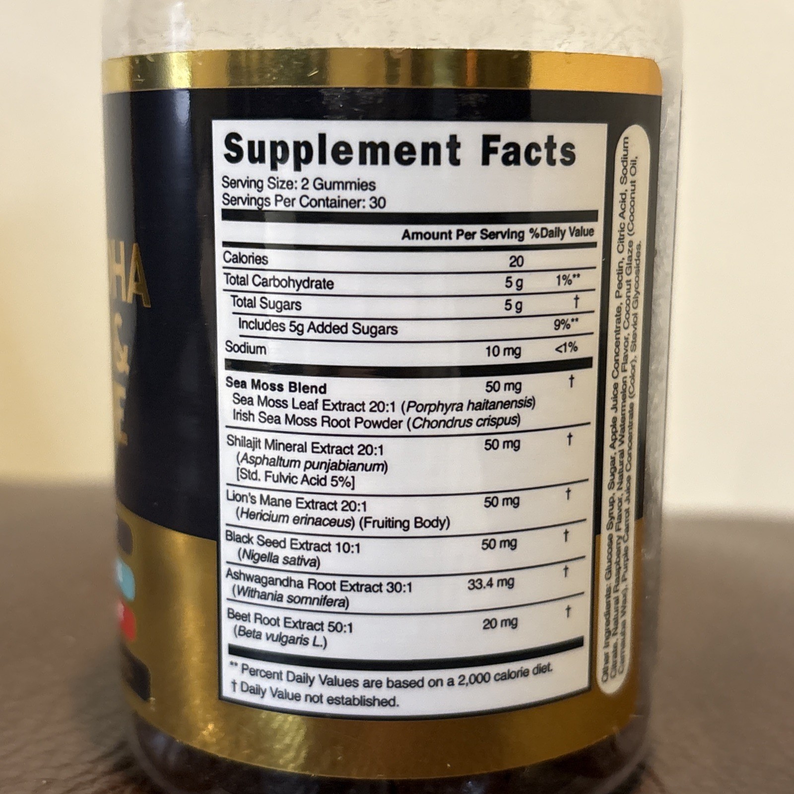 Dorado Nutrition, Shilajit Ashwagandha Sea Moss & Lions Mane Gummies, 60 Count