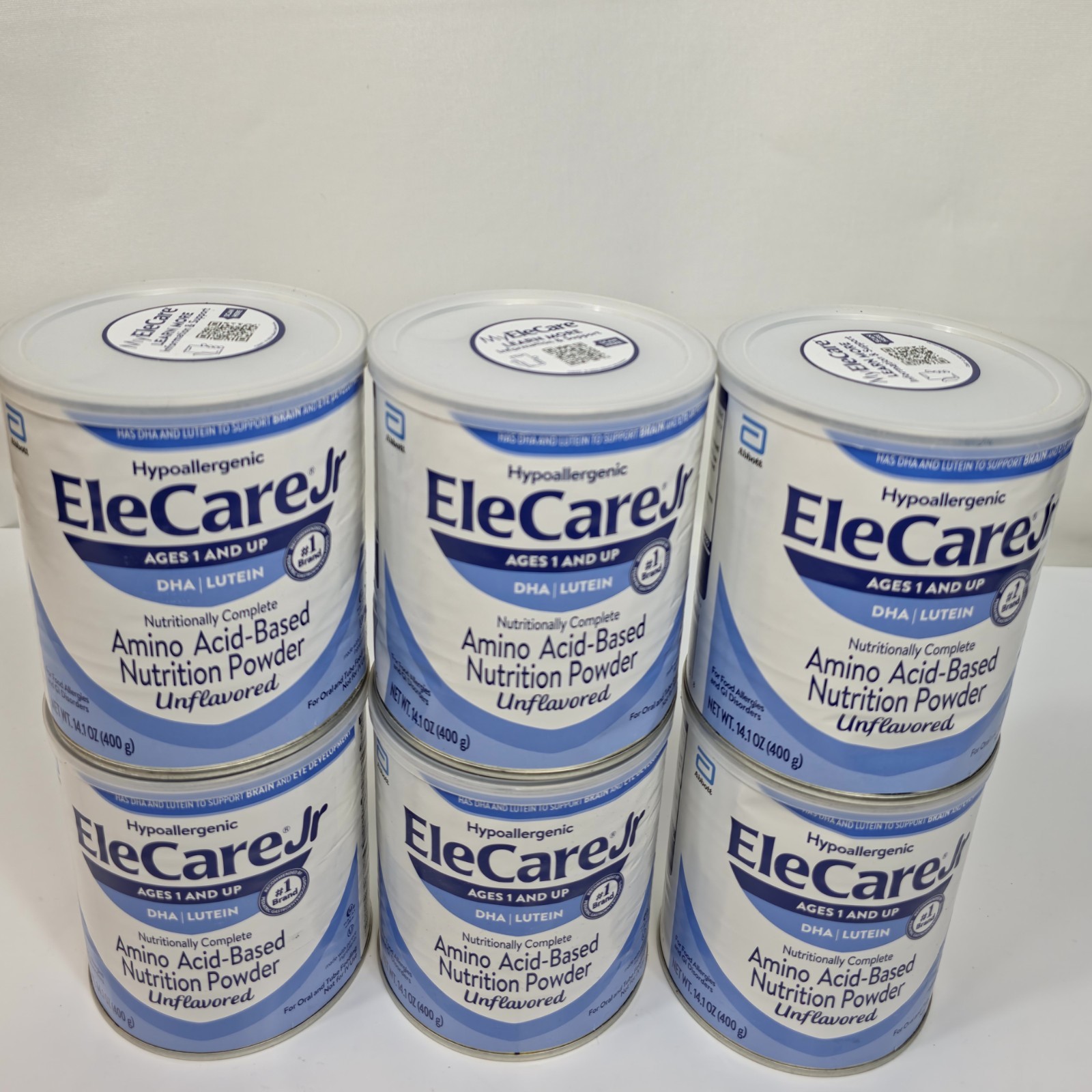 Abbott EleCare Jr Unflavored Amino Acid Nutrition Powder 14.1oz 6 Pack 09/2026