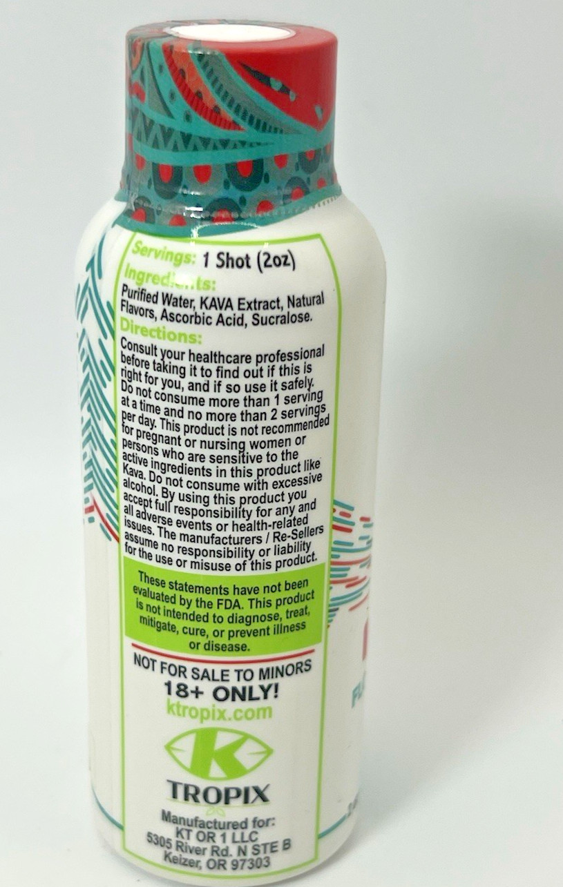Tropi-x Kav Tropical Blast 500mg Natural Relaxation Wellness Shot 2oz B81