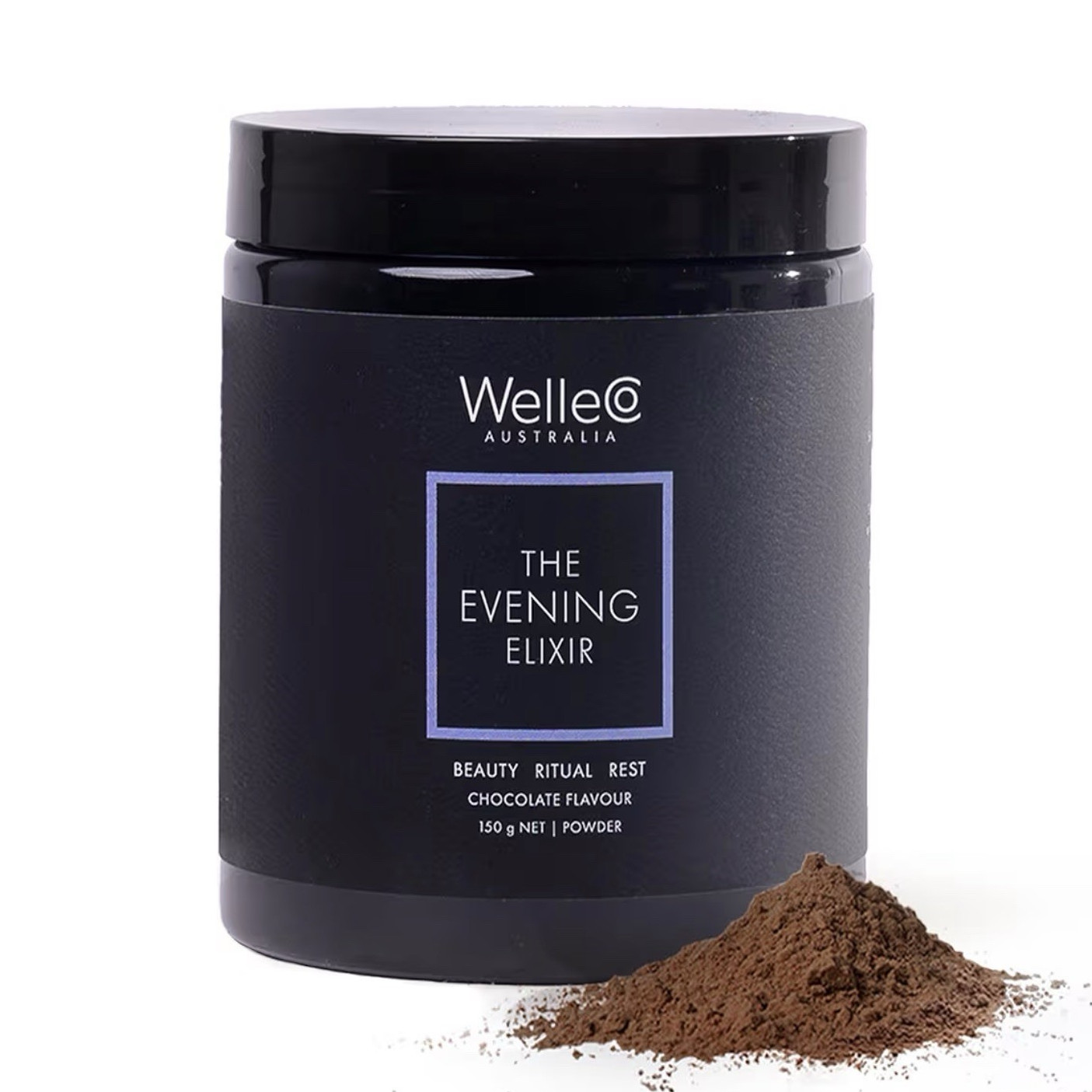 SEALED WelleCo Evening Elixir Chocolate Pwdr 150g Beauty Rest Vegan Gluten Free