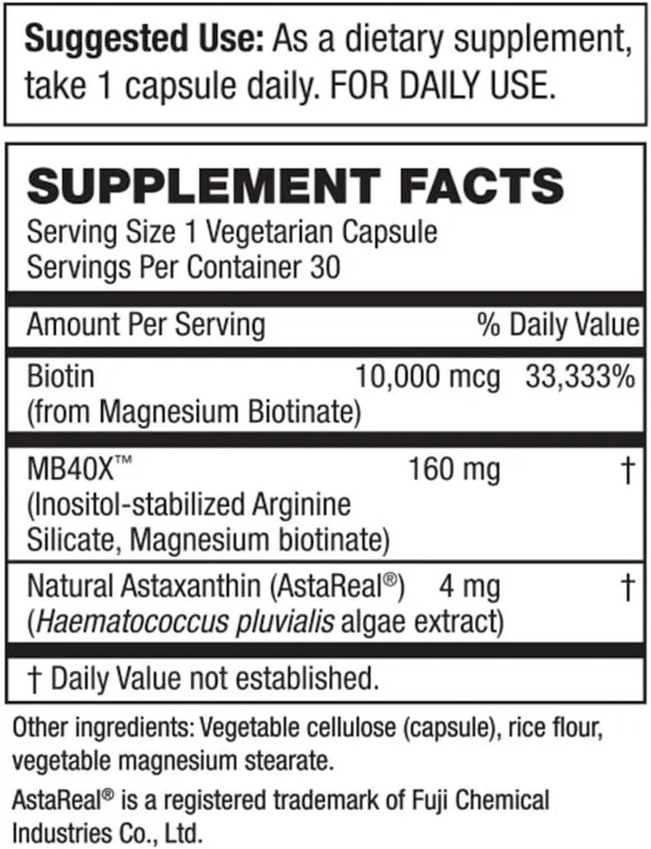 Purity Products My Biotin ProClinical MyBiotin 30 Capsules new EXP 12 / 2026