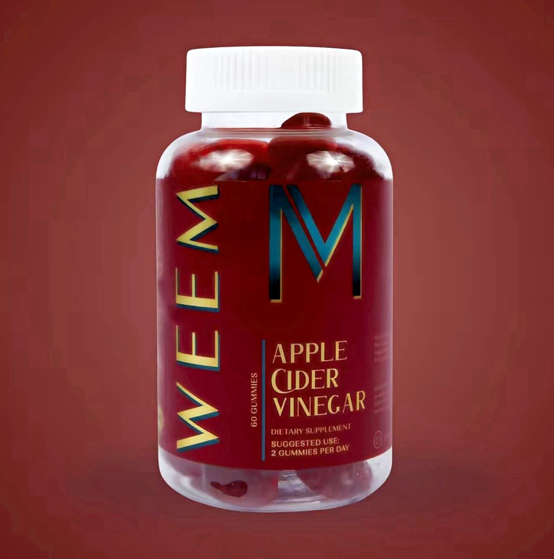 MEEM Apple Cider Vinegar Gummies w/ B12 Folic Acid Beet Root, 60 Count