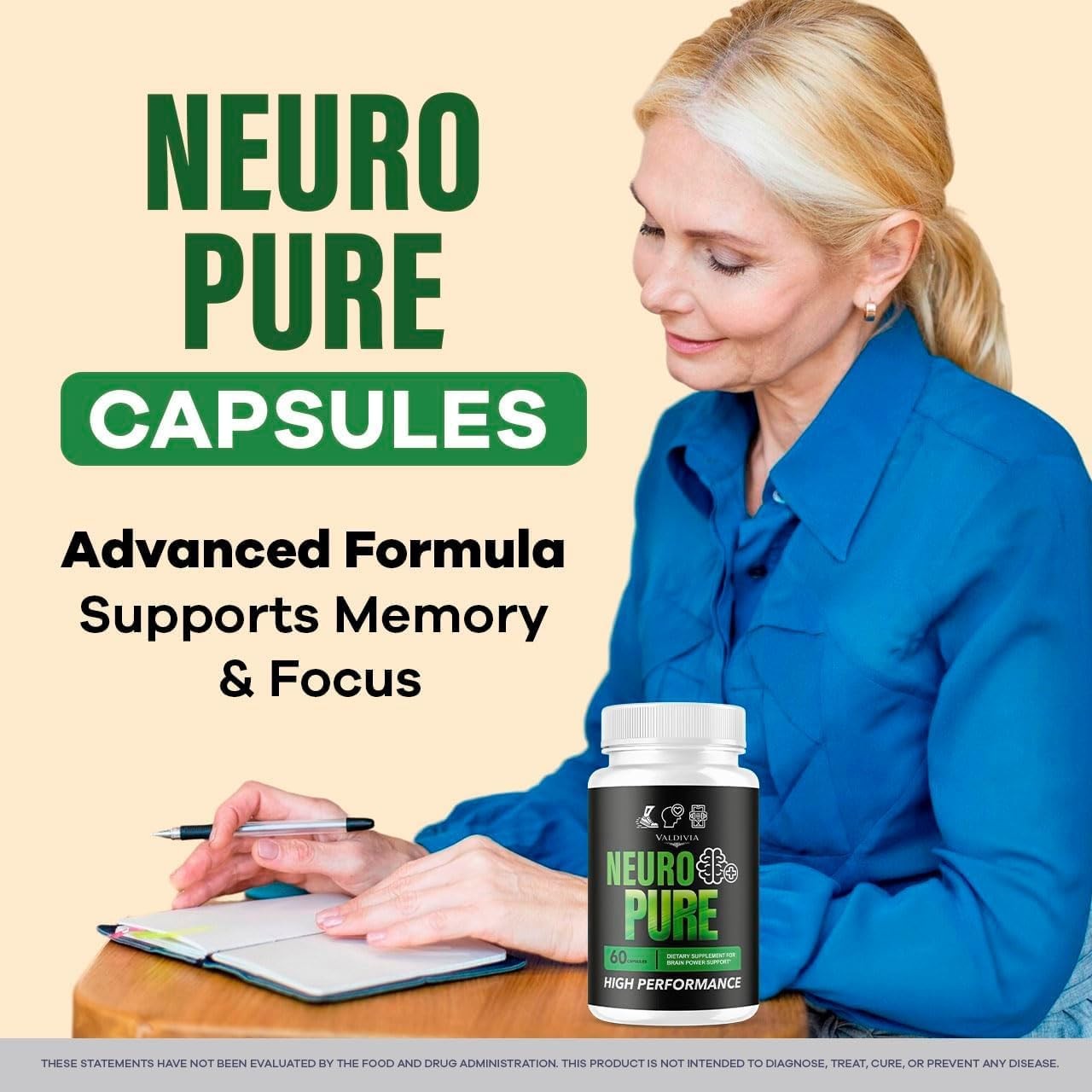 Valdivia NeuroPure 180 Capsules 3 Pack Nerve Support Supplement Made in USA