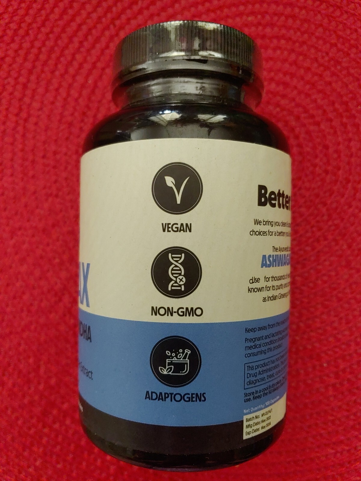 BTR ALT RELAX Ashwagandha 1300 mg w/ Black Pepper Extract /120 caps