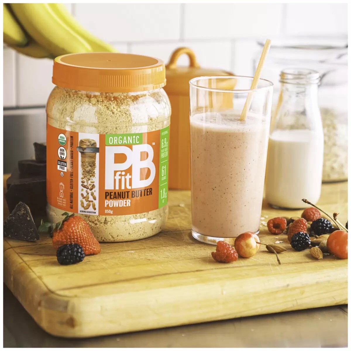 Organic PBFit Peanut Butter Powder Gluten Free Vegan Plant Based Protein 850g